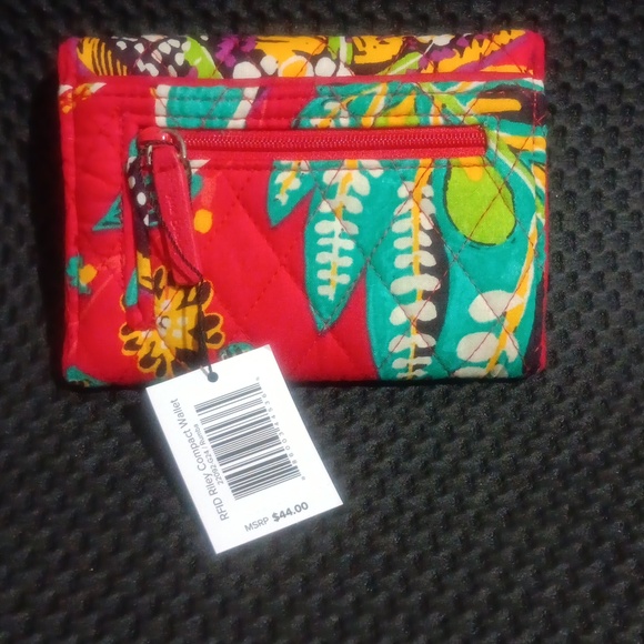 Vera Bradley Colorful Floral Wallet - Red, Green, Yellow - Picture 2 of 5
